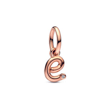 Load image into Gallery viewer, Letter e Script Alphabet Dangle Charm
