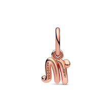 Load image into Gallery viewer, Letter m Script Alphabet Dangle Charm