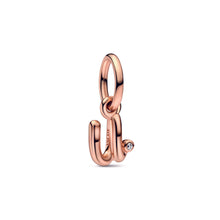Load image into Gallery viewer, Letter u Script Alphabet Dangle Charm
