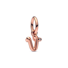 Load image into Gallery viewer, Letter v Script Alphabet Dangle Charm