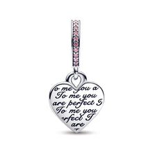 Load image into Gallery viewer, Two-tone Infinity Heart Double Dangle Charm
