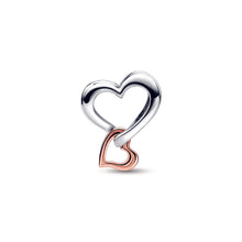 Load image into Gallery viewer, Two-tone Openwork Infinity Heart Charm