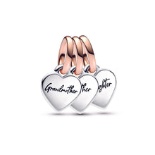 Load image into Gallery viewer, Two-tone Splittable Family Generation of Hearts Triple Dangle Charm