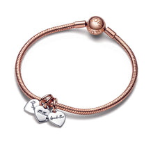 Load image into Gallery viewer, Two-tone Splittable Family Generation of Hearts Triple Dangle Charm