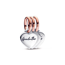 Load image into Gallery viewer, Two-tone Splittable Family Generation of Hearts Triple Dangle Charm