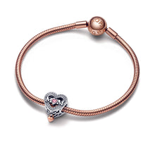 Load image into Gallery viewer, Two-tone Openwork Mum & Heart Charm