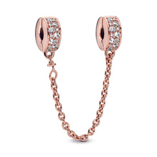 Load image into Gallery viewer, Clear Pavé Safety Chain Clip Charm