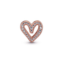 Load image into Gallery viewer, Sparkling Freehand Heart Charm