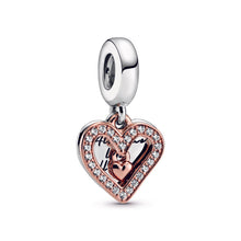 Load image into Gallery viewer, Sparkling Freehand Heart Dangle Charm