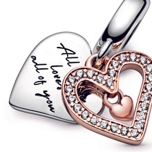 Load image into Gallery viewer, Sparkling Freehand Heart Dangle Charm