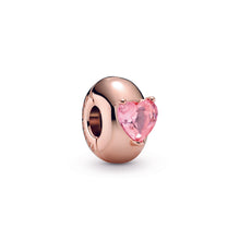 Load image into Gallery viewer, Pink Heart Solitaire Clip Charm