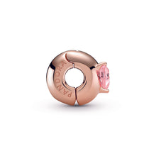 Load image into Gallery viewer, Pink Heart Solitaire Clip Charm