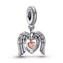 Load image into Gallery viewer, Pandora Club 2021 Angel Wings & Heart Dangle Charm
