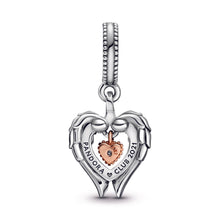 Load image into Gallery viewer, Pandora Club 2021 Angel Wings & Heart Dangle Charm