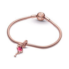 Load image into Gallery viewer, Pink Murano Glass Flamingo Dangle Charm