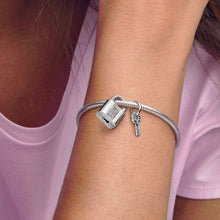 Load image into Gallery viewer, Padlock and Key Dangle Charm