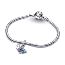 Load image into Gallery viewer, Blue Butterfly & Quote Double Dangle Charm