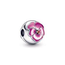 Load image into Gallery viewer, Pink Pansy Flower Clip Charm