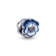 Load image into Gallery viewer, Blue Pansy Flower Charm