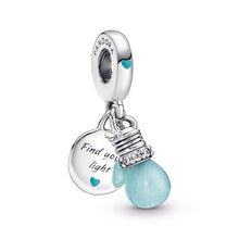Load image into Gallery viewer, Glow-in-the-dark Lightbulb Double Dangle Charm