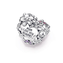 Load image into Gallery viewer, Mum Daisy Heart Charm
