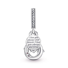 Load image into Gallery viewer, Mum Infinity Pavé Double Dangle Charm