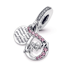 Load image into Gallery viewer, Mum Infinity Pavé Double Dangle Charm