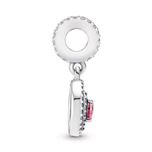 Load image into Gallery viewer, Sparkling Double Halo Heart Dangle Charm