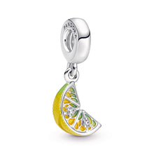 Load image into Gallery viewer, Lemon Slice Sparkling Fruit Dangle Charm