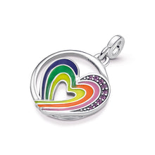 Load image into Gallery viewer, Pandora ME Rainbow Heart of Freedom Medallion