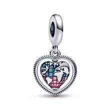 Load image into Gallery viewer, Family Spinning Heart Globe Dangle Charm