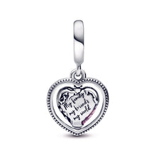 Load image into Gallery viewer, Family Spinning Heart Globe Dangle Charm