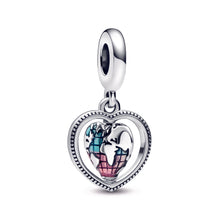 Load image into Gallery viewer, Family Spinning Heart Globe Dangle Charm