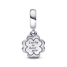 Load image into Gallery viewer, Four-leaf Clover Friendship Double Dangle Charm