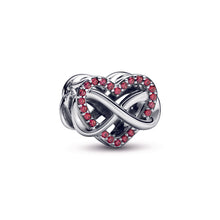 Load image into Gallery viewer, Sparkling Infinity Red Heart Charm