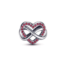 Load image into Gallery viewer, Sparkling Infinity Red Heart Charm