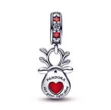 Load image into Gallery viewer, Red Nose Reindeer Murano Dangle Charm