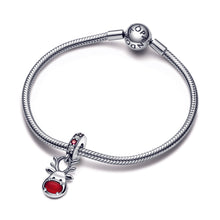 Load image into Gallery viewer, Red Nose Reindeer Murano Dangle Charm