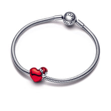 Load image into Gallery viewer, Metallic Red Christmas Heart Charm