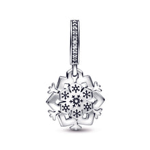 Load image into Gallery viewer, Sparkling Snowflake Double Dangle Charm