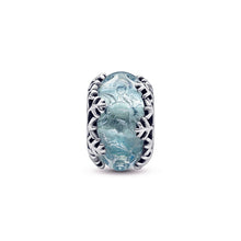 Load image into Gallery viewer, Winter Blue Snowflake Murano Charm