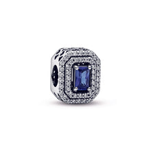 Load image into Gallery viewer, Blue Sparkling Levelled Rectangular Charm