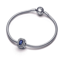 Load image into Gallery viewer, Blue Sparkling Levelled Rectangular Charm