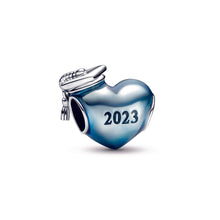 Load image into Gallery viewer, Blue 2023 Graduation Heart Charm