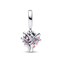 Load image into Gallery viewer, Pink Family Tree & Heart Dangle Charm