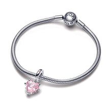 Load image into Gallery viewer, Pink Family Tree & Heart Dangle Charm