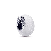 Load image into Gallery viewer, Glittery White Murano Glass Mum & Love Charm