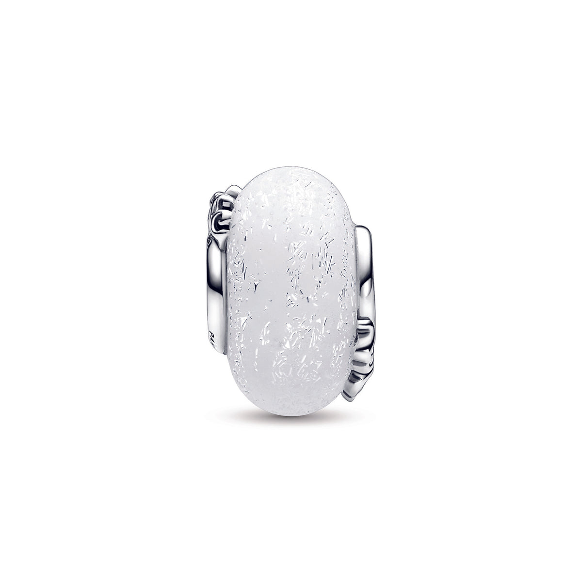Glittery White Murano Glass Mum & Love Charm