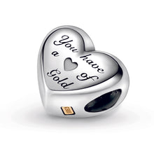 Load image into Gallery viewer, Domed Golden Heart Charm