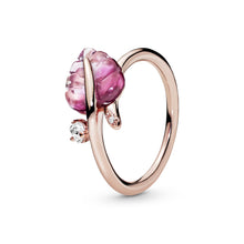 Load image into Gallery viewer, Pink Murano Glass Leaf Ring